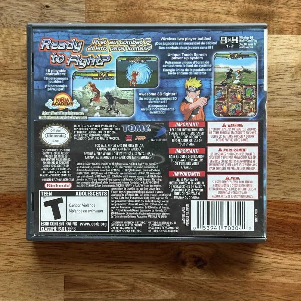 Naruto: Ninja Destiny (Nintendo DS, 2008) BOX ONLY! Great Shape, Manuals